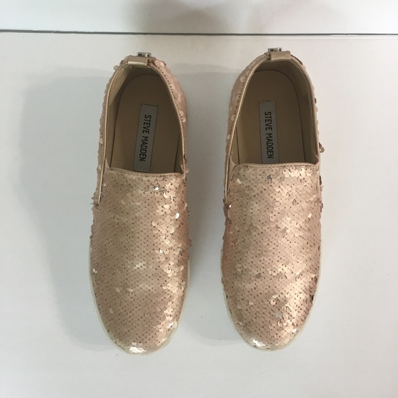 Steve Madden EVANN Sequins Blush Slip-on Size 8.5 - Picture 3 of 8